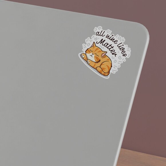 3pc - All Nine Lives Matter Cat Sticker Decal Pack – Tumbler, Laptop - Picture 5 of 8